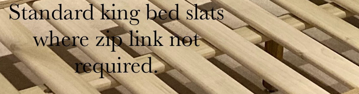 King size bed frame to support a king size 150 x 200 mattress where the linking option is not required, oak bed handmade in UK.