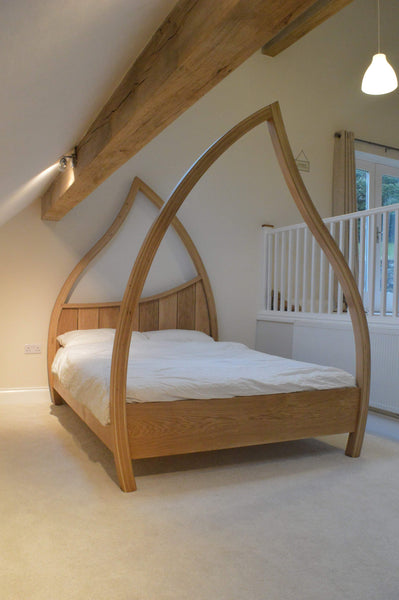 Tall canopy top bed frame