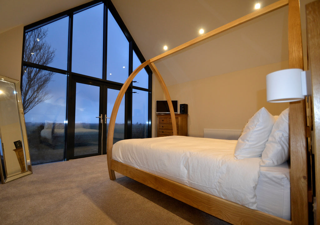 Modern Oak Four Poster Bed made by Abowed.co.uk