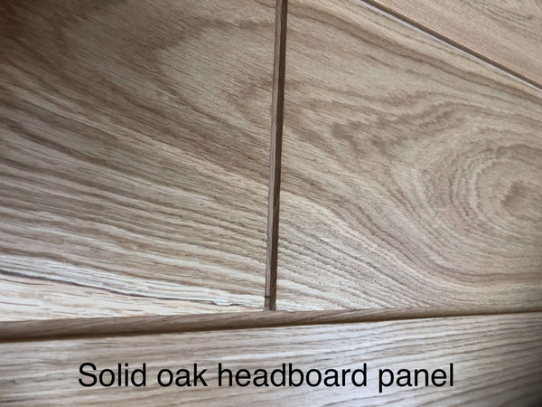Wall panel to go with Abowed  zip and link wooden bed frames. Luxurious solid oak wall panel.